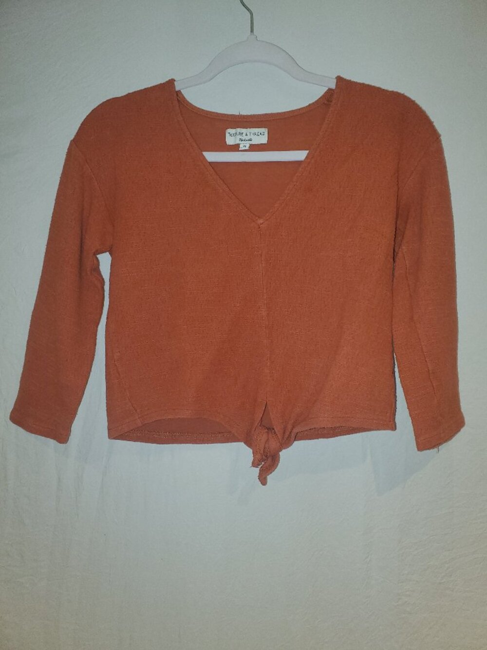 Madewell Rust V Neck Tie Front Top XS